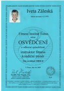Certifikát instruktor fitness a kondiční trenér - Iveta Záleská